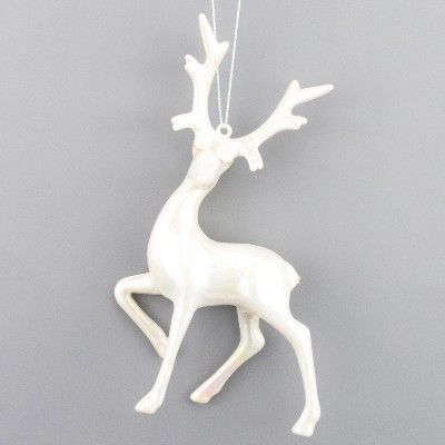 Украшение подвесное Олень (пластик), 17х10х3см, белый