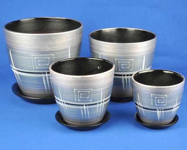 Горшок керамический Бутон Браслет (1-й из набора), 12х12см, 1л; Россия