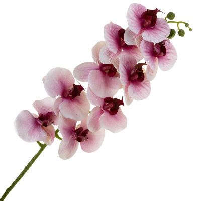 Цветок искусственный Фаленопсис, 94см, белый-розовый/белый