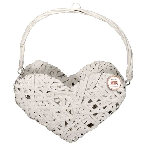картинка Корзина плетеная Сердце, (ива), белая, 33хх14хH30 см от магазина Флоранж