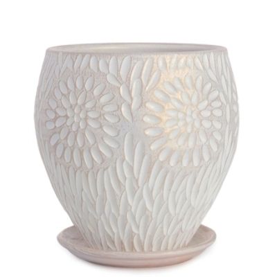 Горшок Астра конус 1 18х19,5см, 3,4л, бел/жемчуг; Россия