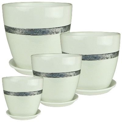 Горшок керамический Бутон Эстет РС154 (1-й из набора), 12х12см, 1л; Россия