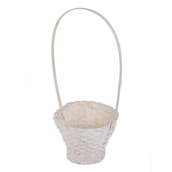 Корзина плетеная Лукошко (бамбук), белая, 23xH17/53см