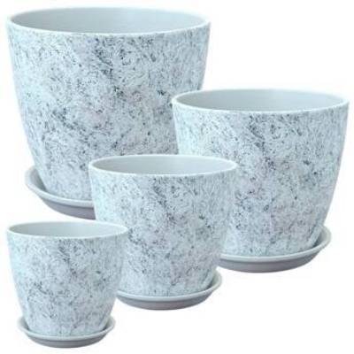 Горшок керамический Бутон Роспись яшма 730254, (4-й из набора), 21х21см, 5,4л; Россия