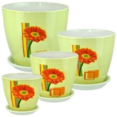 Горшок керамический Бутон Декупаж 680580 (4-й из набора) 21х21см, 5,4л; Россия