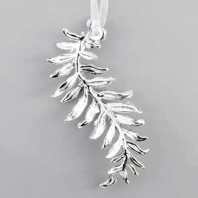 Украшение подвесное Веточка (пластик), 13х5,5см, серебро