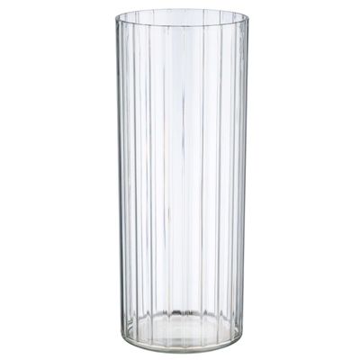 Вазон пластик Round relief, D12xH30 см, прозрачный