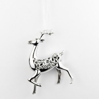 Украшение подвесное Олень (пластик), Н14,5х11,1см, серебро
