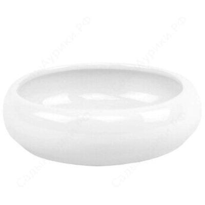 Кактусник керамический Круглый, белый, 15смх4,5см; Россия