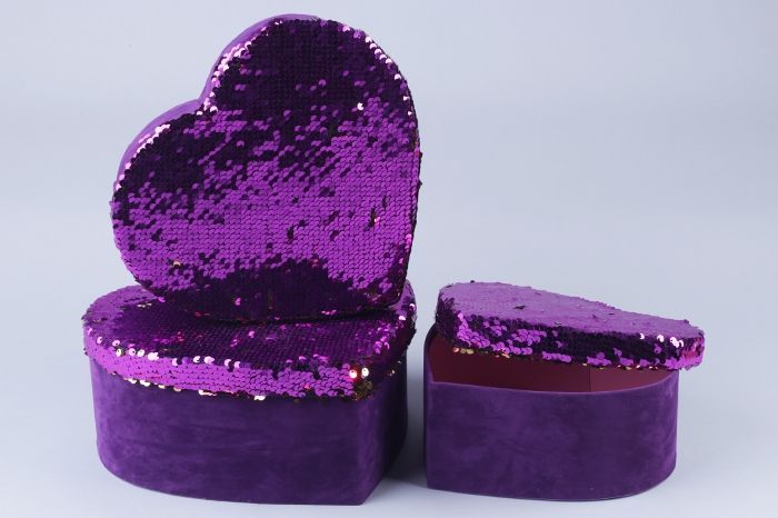 Коробка Сердце 69030 (1-й из набора) 18х14- Н5,5см; Китай