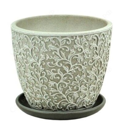 Горшок керамический бутон Орнамент 645626, (3-й из набора), 17х17см, 2,5л; Россия