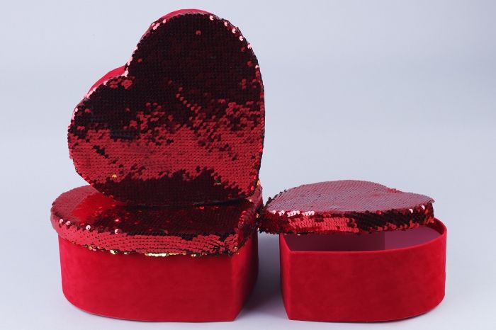 Коробка Сердце 69028 (1-й из набора) 18х14- Н5,5см; Китай