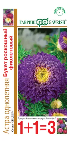Астра Букет роскошный фиолетовый (цветной пакет) 0,5г; Гавриш