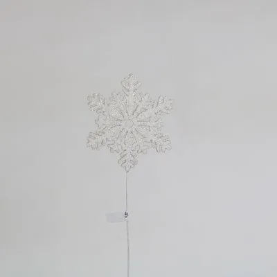 Вставка Снежинка с глиттером, 8хH20см, белый