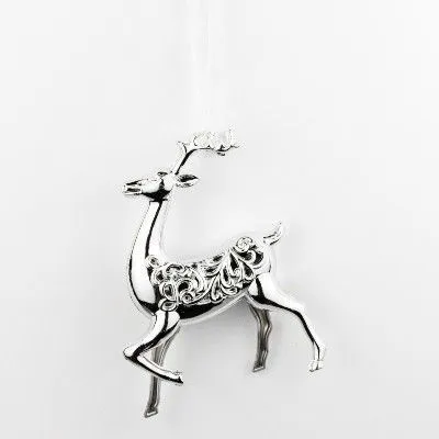 Украшение подвесное Олень (пластик), Н14,5х11,1см, серебро