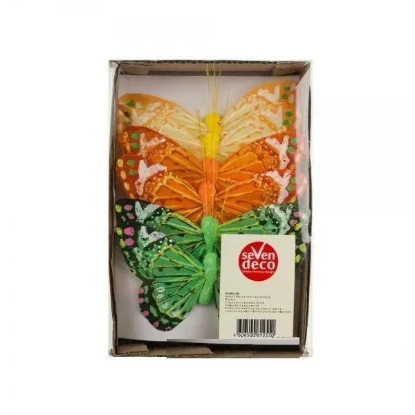 Набор вставок Бабочка (перо), три цвета, 10см, (6шт)