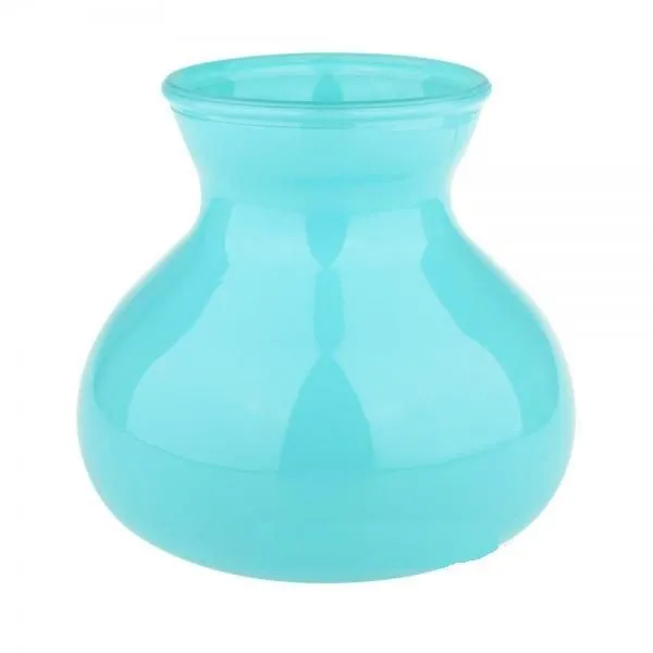 Ваза стеклянная Луана, бирюзовая, 15см; Россия