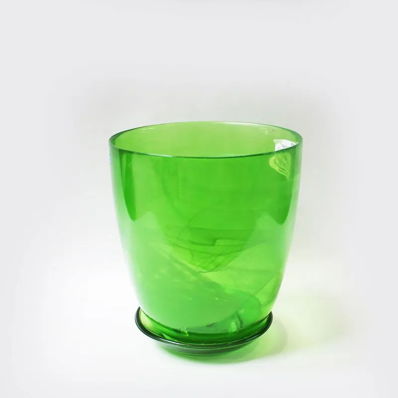 картинка Горшок стеклянный, салатный, 14,5х15см, 1л; Россия от магазина Флоранж