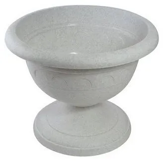 Вазон пластиковый низкий Колывань, мрамор, 26х13,5см, 3,4л; Россия