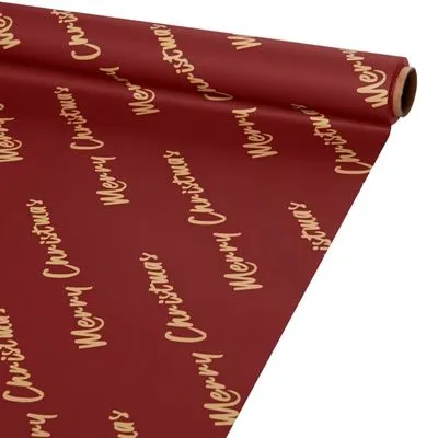 Бумага матовая Merry Christmas 60см/10м, красный; Китай