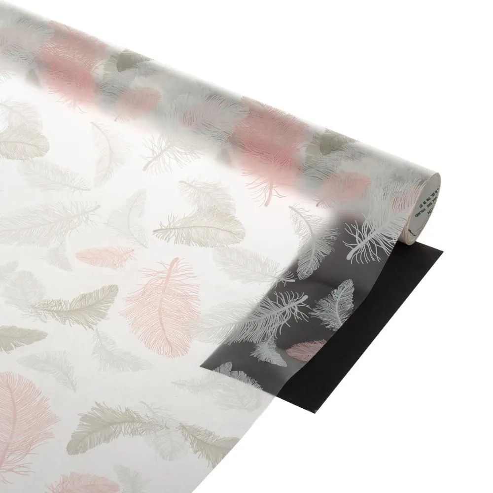 Рулон пленка матовая Перья, 50смх9м; Россия