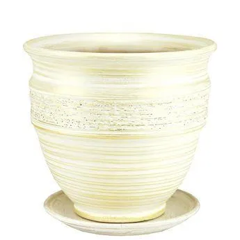 Горшок керамический Неаполь, белый,  31х27см, 10л; Россия