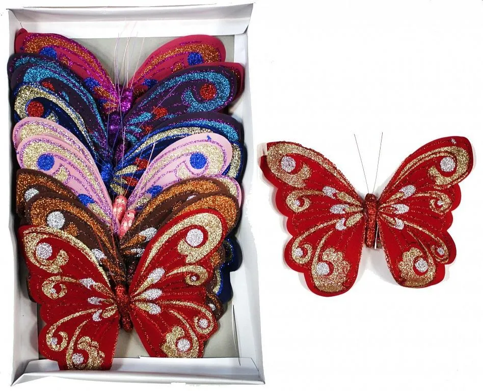 Набор прищепок Бабочка (фетр), 20х14см, (12шт.)