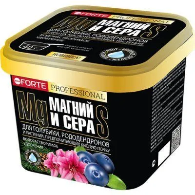 Удобрение водорастворимое Для голубики, рододендронов и кислотолюбивых растений с СЕРОЙ и МАГНИЕМ, ведро 1 л, Бона Форте