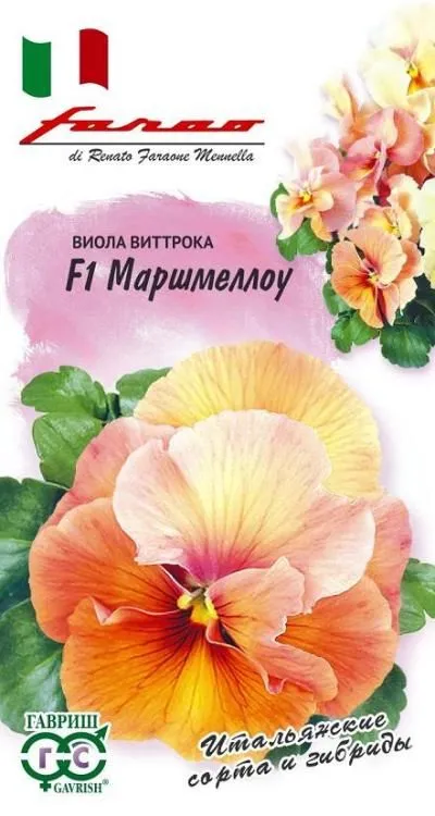 Виола Маршмеллоу F1 Виттрока (Анютины глазки) (цветной пакет) 5шт; Гавриш