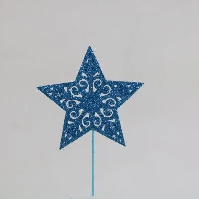 Вставка Звезда с глиттером, 8хH20см, синий