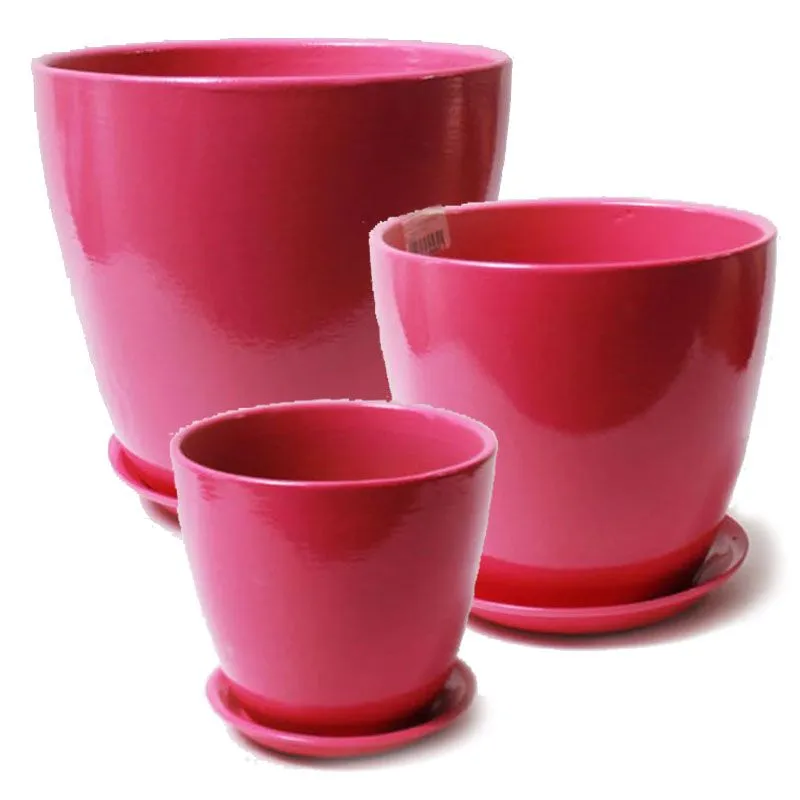 Горшок керамический Бутон глянец 402229 (3-й из набора), 18х18см, 3л; Россия