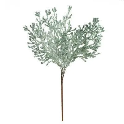 Ветка Туи с глиттером на вставке, H20см, зеленый