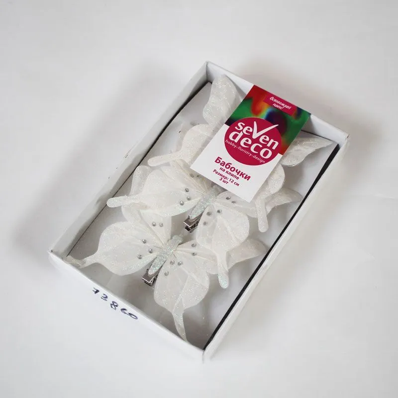 Набор прищепок Бабочка (перо), 12см, (3шт.)