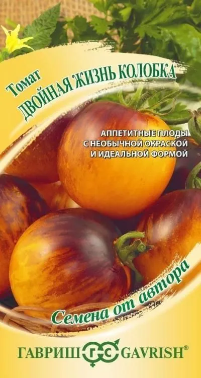 Томат Двойная жизнь колобка (пурпурно-янтарный биколор) (цветной пакет) 0,05г; Гавриш