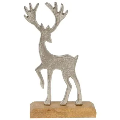Фигура Олень (металл), 12,5х5хH21см, серебро