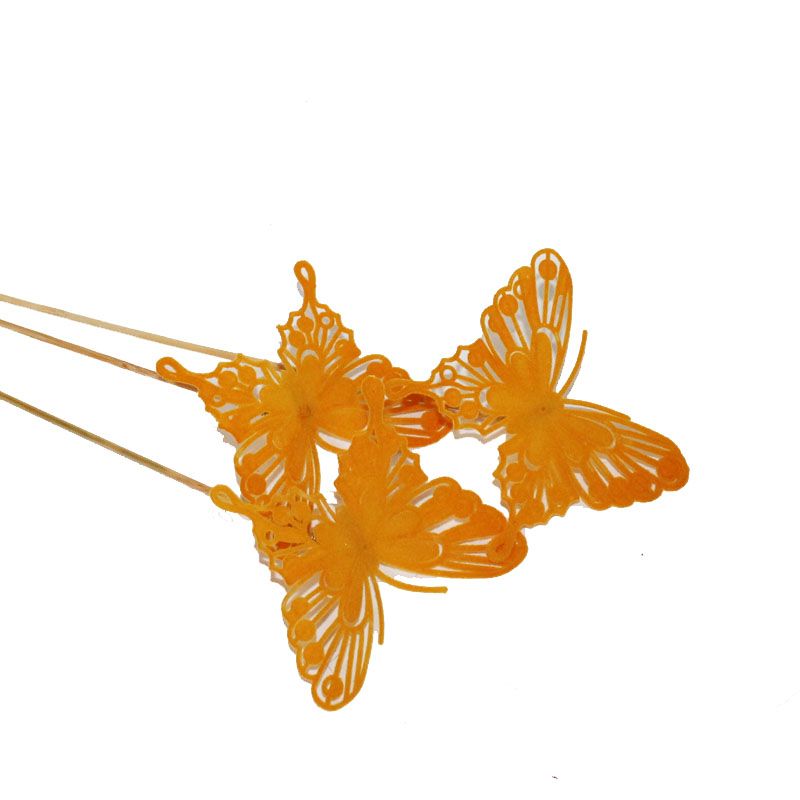 картинка Набор вставок Бабочка барокко (фетр), оранжевая, 8х50см; Китай от магазина Флоранж