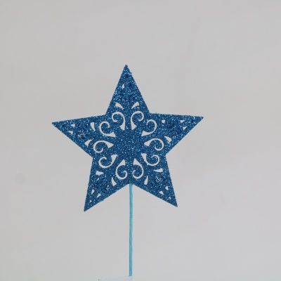 картинка Вставка Звезда с глиттером, 8хH20см, синий от магазина Флоранж