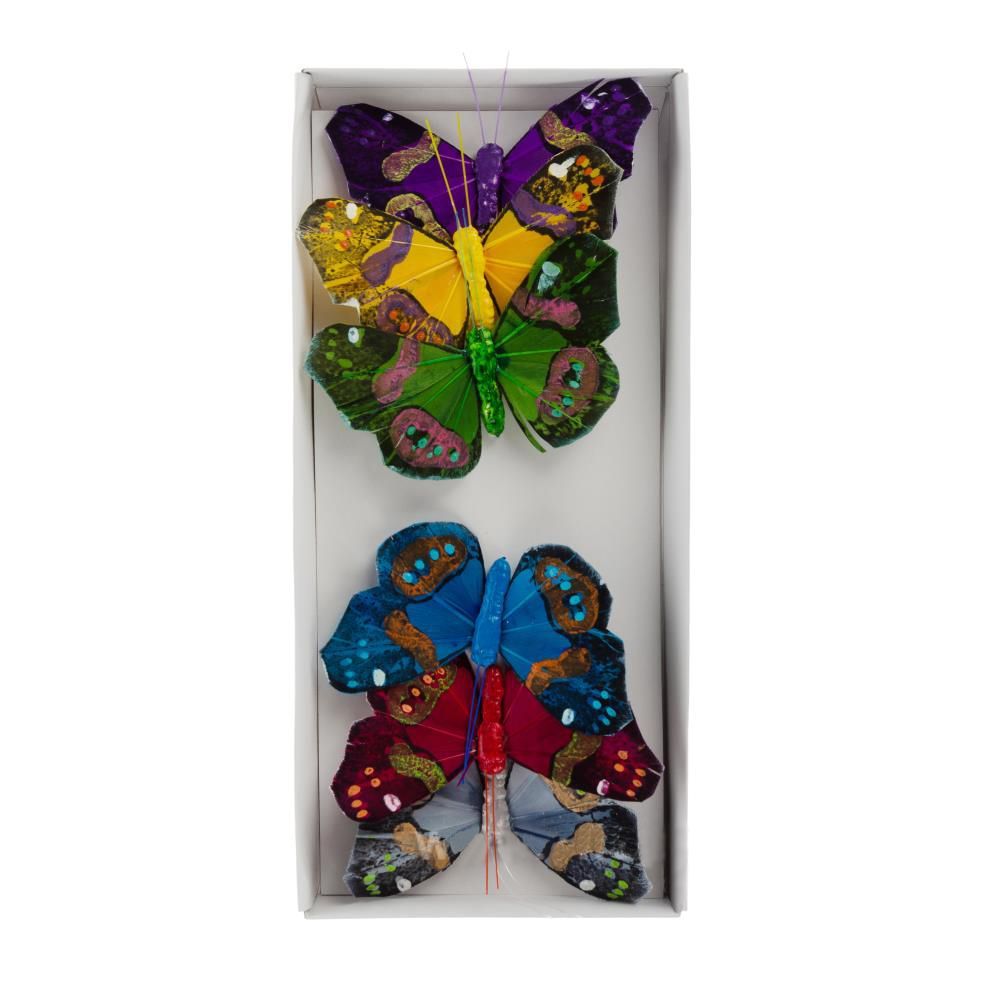 картинка Набор вставок Бабочка, разноцветные, 10см, (6 шт) от магазина Флоранж