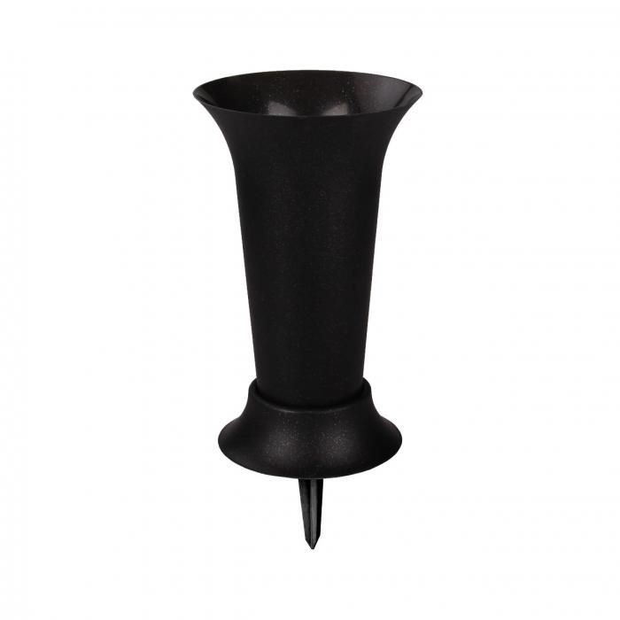 Вазон для цветов пластиковый под срезку, 19х41см, 3л, черный; Альтернатива