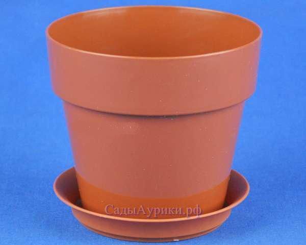Горшок пластиковый Протея, терракотовый, 11,5х10см, 0,6/0,7л; Россия