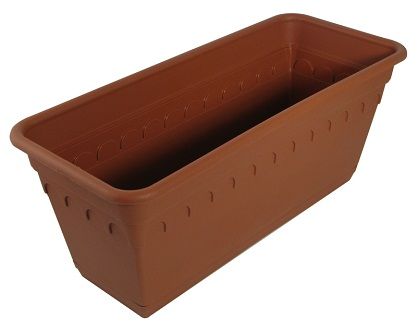 Ящик пластиковый балконный Колывань, коричневый, 400x175x168мм; Россия