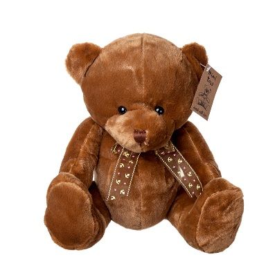 картинка Игрушка м/н Медведь с бантом, 25см, коричневый от магазина Флоранж