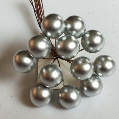картинка Набор шариков на вставках 12шт, D2xL11см, серебряный от магазина Флоранж