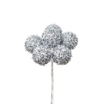 картинка Набор шариков на вставках 6шт., D3xH14см, серебряный от магазина Флоранж