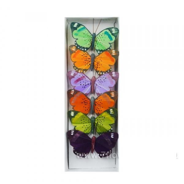 картинка Набор вставок Бабочка, 6 цвет., 8см, (6шт.) от магазина Флоранж