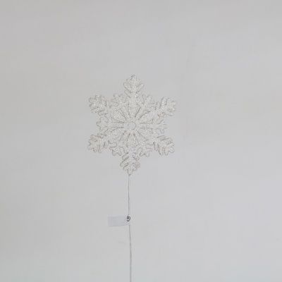 картинка Вставка Снежинка с глиттером, 8хH20см, белый от магазина Флоранж
