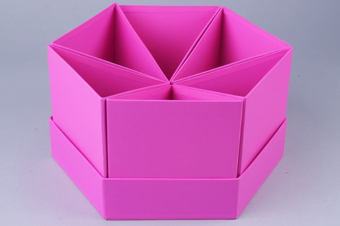 Коробка Тортик набор из 6 частей, фуксия, 29,5х15  