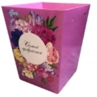 Сумка Плайм Романтика Цветы на розовом 80650 для цветов, H150 D120/90см 