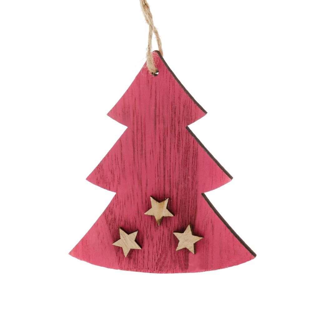 картинка Елочное украшение "Ель" (дерево), 9см темно/розовый от магазина Флоранж