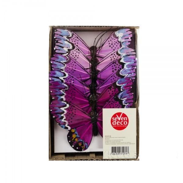 картинка Набор вставок Бабочка (перо), фиолет, 10см, (6шт) от магазина Флоранж
